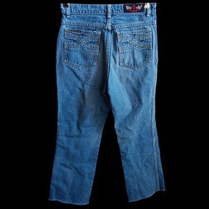 28x28 Vintage Mens Disco Bootcut Jeans 80's JC PENNEY embroidered POCKET DENIM